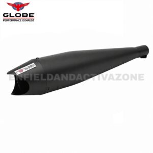 EAZ Globe Exhaust Shark Black Silencer for Royal Enfield Classic Reborn, Meteor 350 & New Bullet 350