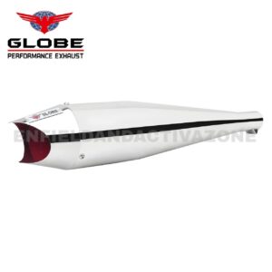 EAZ Globe Exhaust Shark Chrome Silencer for Royal Enfield Classic Reborn, Meteor 350 & New Bullet 350