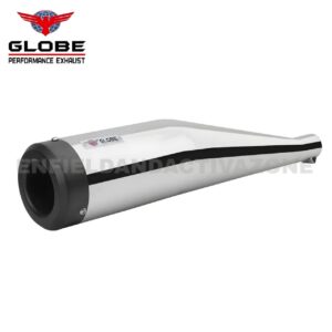Globe Exhaust Cobra Chrome Silencer for Royal Enfield Classic Reborn, Meteor 350 & New Bullet 350 | EAZ