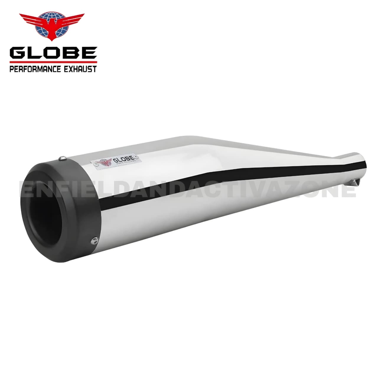 Globe Exhaust Cobra Chrome Silencer for Royal Enfield Classic Reborn, Meteor 350 & New Bullet 350 | EAZ