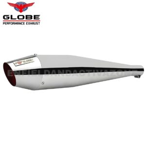 EAZ Globe Dolphin Chrome Silencer for Royal Enfield Classic Reborn, Meteor 350 & New Bullet 350