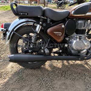 EAZ Globe Exhaust Shark Black Silencer for Royal Enfield Classic Reborn, Meteor 350 & New Bullet 350