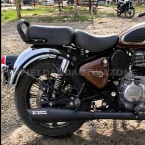 EAZ Globe Exhaust Dolphin Premium Black Silencer for Royal Enfield Classic Reborn, Meteor 350 & New Bullet 350