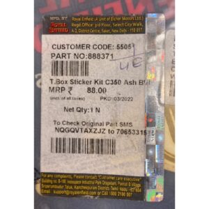 Royal Enfield 888371 Tool Box Sticker Kit | Classic 350 Ash BVI Genuine OEM