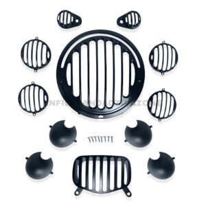 EAZ Grill Set Black Heavy for Royal Enfield Bullet 350 Battalion Black | Set of 12 Pcs