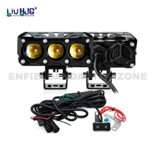 EAZ HJG-106 Future Eyes 3-Lens LED Fog Lights with Wiring Harness 120W – White, Yellow & Flasher Mode