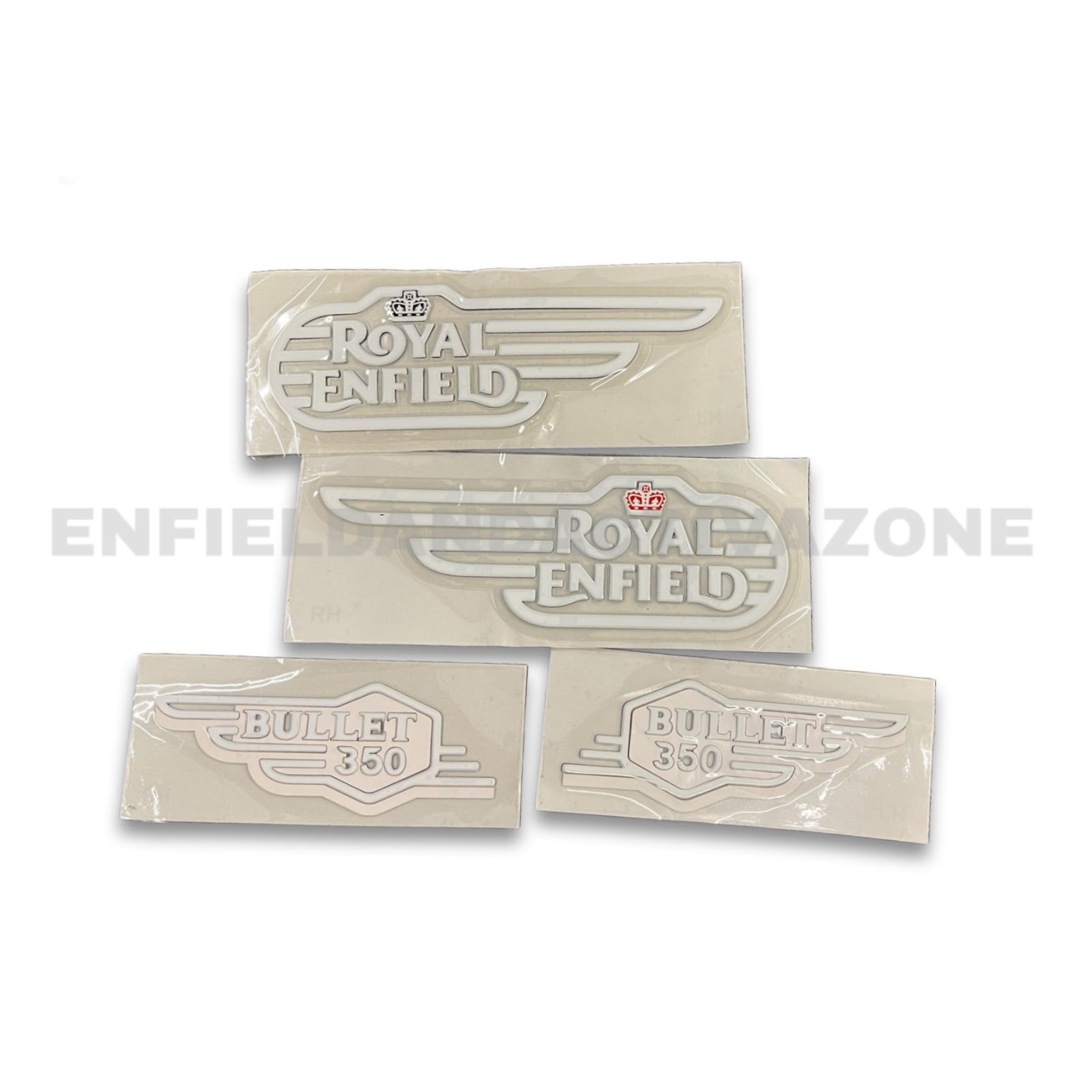EAZ Royal Enfield New Bullet J-Series Monogram Sticker Kit Set of 4 | Tank Logo & Bullet 350 Stickers