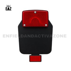 EAZ Old Style Standard Number Plate Combo with Lumax American Backlight & Reflector for Royal Enfield Battalion Black
