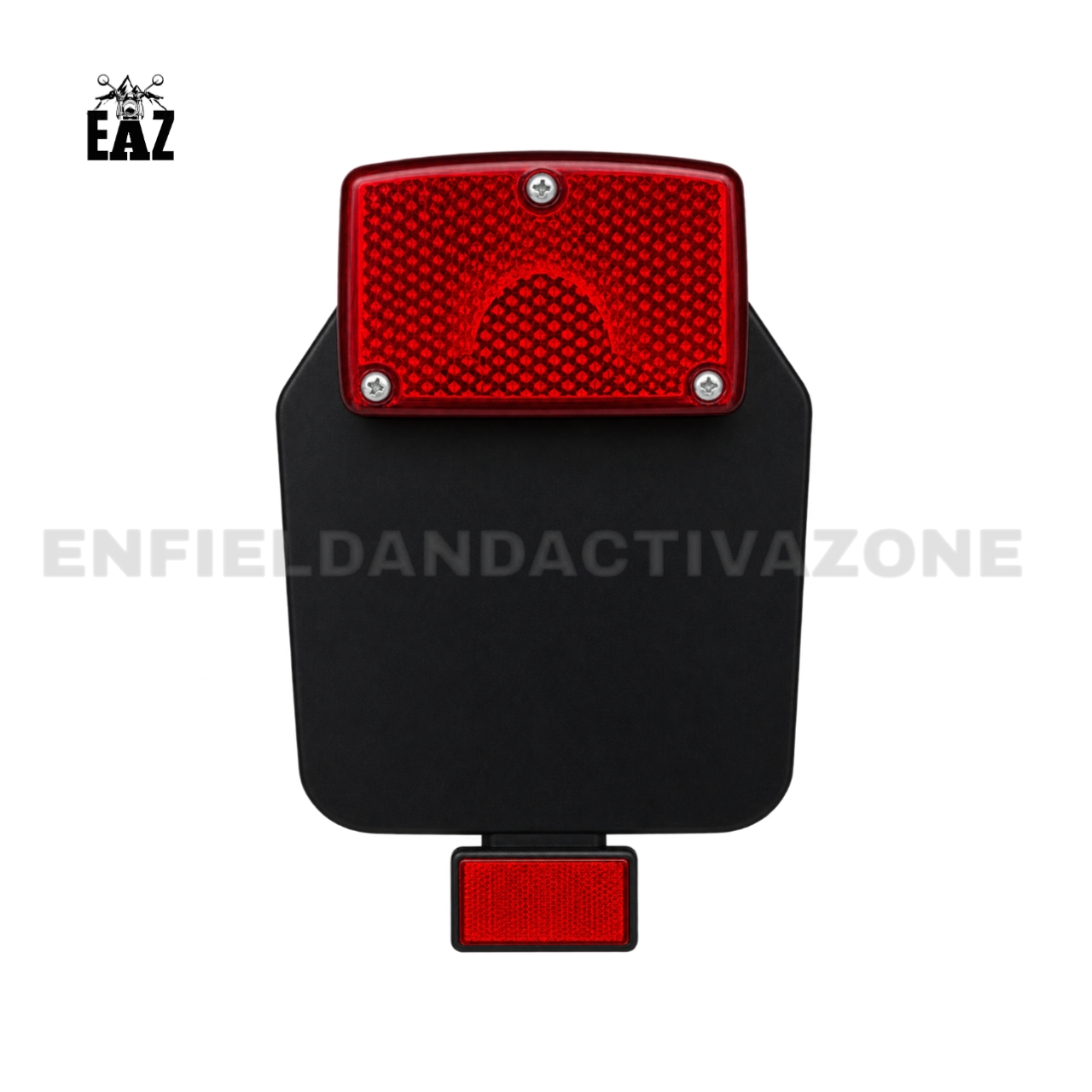 EAZ Old Style Standard Number Plate Combo with Lumax American Backlight & Reflector for Royal Enfield Battalion Black - Image 2